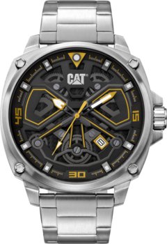 CAT zegarek tokyo 3hd blk/ylw stainless steel 44mm - Caterpillar