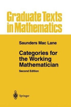 Categories for the Working Mathematician - Mac Lane Saunders