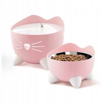 Catit PIXI Fontanna 2,5l Różowa + Miska dla kota