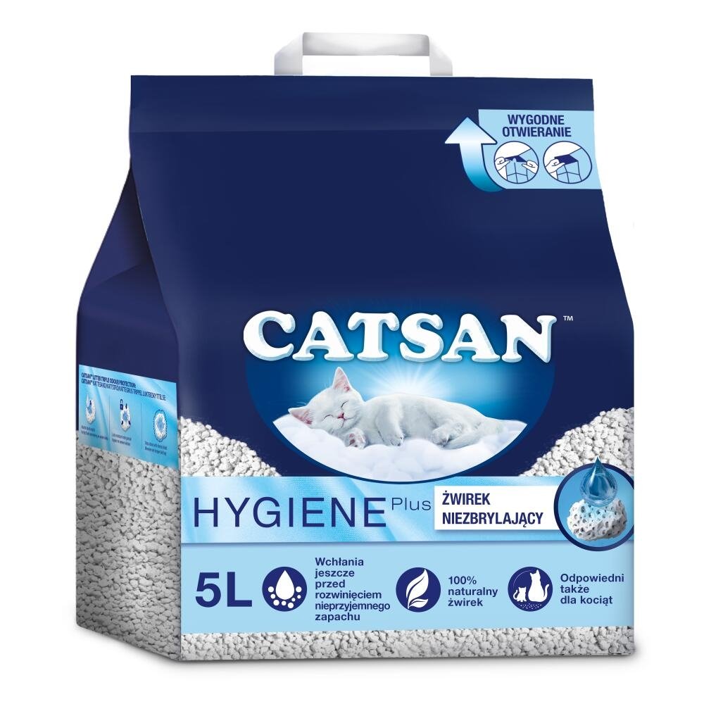 Catsan Hygiene Plus Żwirek naturalny niezbrylający 5l Catsan Sklep