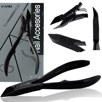 Cążki do skórek paznokci obcinaczki nożyczki kosmetyczne manicure gabinet SPA czarne - Calissimo