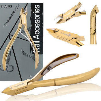 Cążki do skórek paznokci obcinaczki nożyczki kosmetyczne manicure gabinet SPA złote - Calissimo