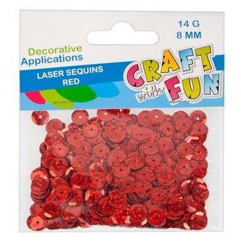 Cekiny Laser Okrągłe 8 Mm Czerwony Craft With Fun 439336 - Craft With Fun