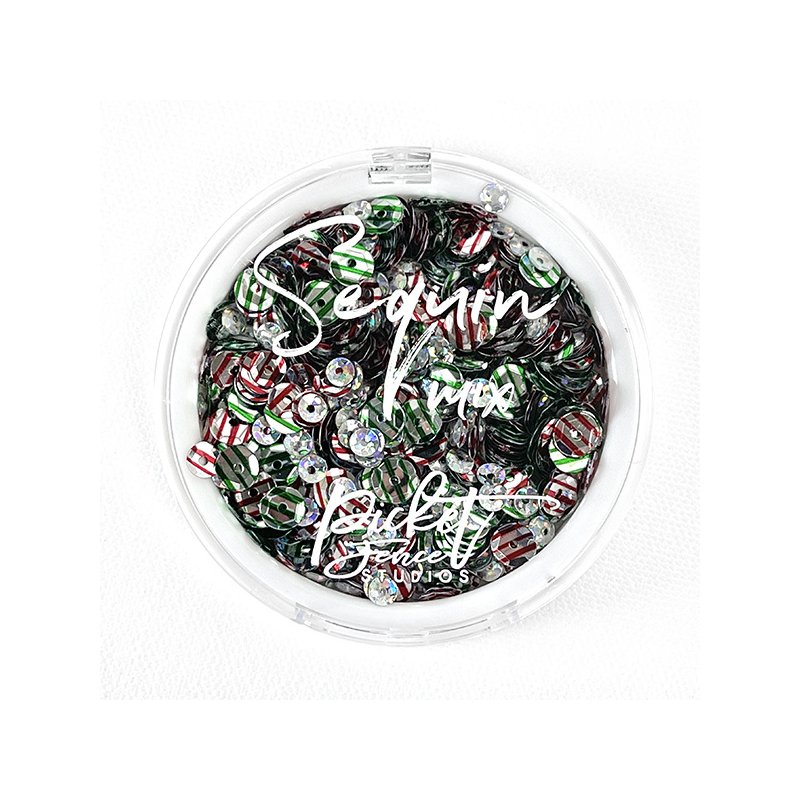 Cekiny Picket Fence Studios MORE PEPPERMINT KISSES Simple Stories