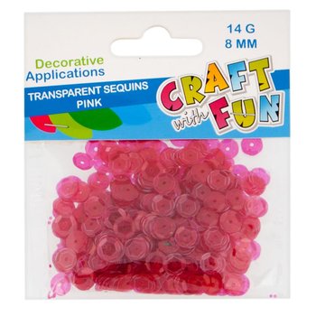 Cekiny Transparentne Okrągłe 8 Mm Różowe Craft With Fun 439330 - Craft With Fun