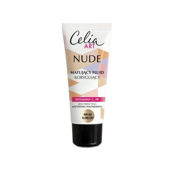Celia, Nude, matujący fluid korygujący, 04 Słoneczny, 30 ml - Celia