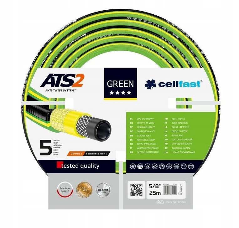 Cellfast, Wąż Ogrodowy Green Ats Fi=5/8'' Dł.25M Rolka, CF15110R