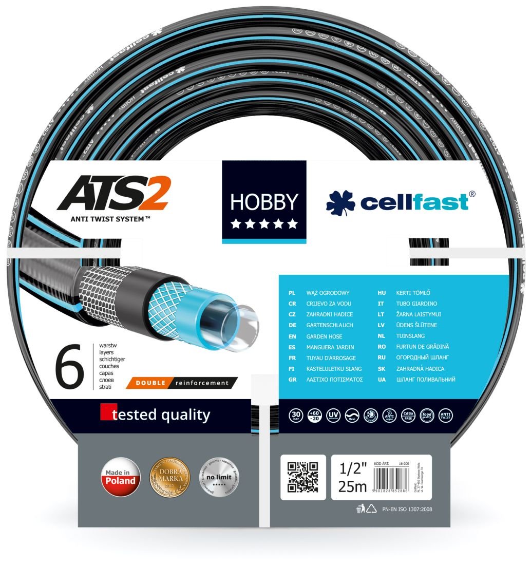 Cellfast, Wąż Ogrodowy Hobby Ats Fi=1/2' Dł.25M Rolka, CF16200R