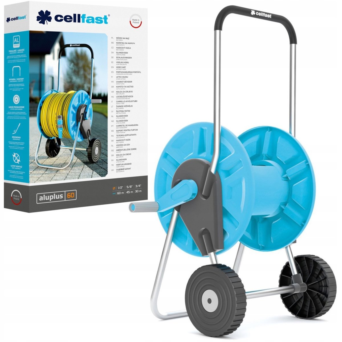 Cellfast, Wózek Aluplus Na Wąż 60M 1/2', CF55260