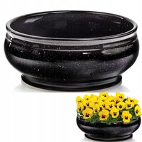 CERAMICZNA MISA NAGROBNA doniczka mrozoodporna czarna Ø 28 cm POLNIX