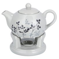 Ceramiczny imbryk do herbaty kawy z podgrzewaczem 1L Dzbanek na prezent Oro Bianco