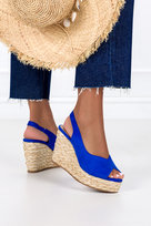 Chabrowe sandały espadryle na koturnie Casu ER23X9-BL-40