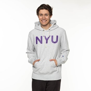 Champion Hooded Sweatshirt GREY NYU - L - Champion