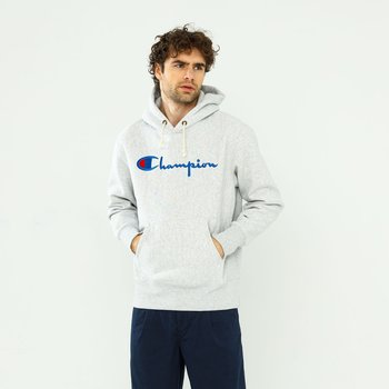 Champion Reverse Weave Script Logo Hooded Sweatshirt Grey - L - Champion