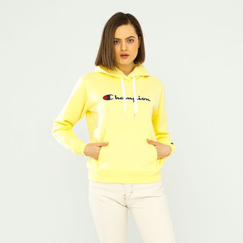 Champion Wmns Organic Cotton Blend Script Logo Hoodie Yellow - Xs - Champion