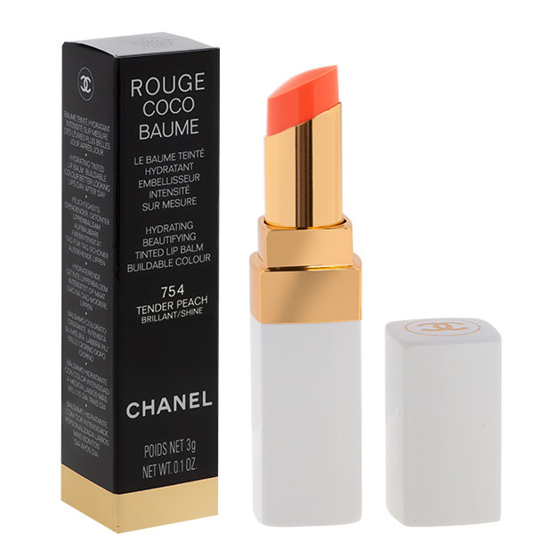 Chanel Rouge Coco Baume Lipstick Shine Tender Peach 754 3g | Sklep