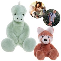 Charlie Bears Zestaw dwóch maskotek z serii Bear&Me: panda Ronnie i stegozaur Stevie - pluszaki idealne dla dzieci