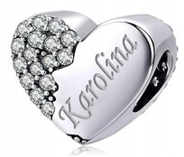Charms do Pandora Zawieszka IMIE Charms Serce GRAWER Srebro 925 Charmsy MODA TRUSKY