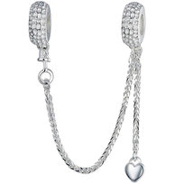 Charms Łańcuszek serce srebro pr 925 zabezpieczenie zawieszka WatchMe