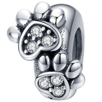 CHARMS STOPER ŁAPA PSA Zawieszka srebro pr 925 łapka WatchMe