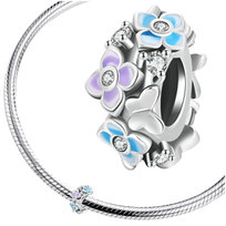 CHARMS STOPER PASTELOWE KWIATKI koralik srebro 925 WatchMe