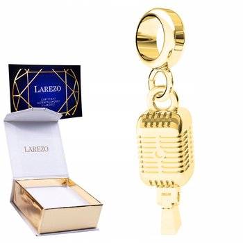 Charms wiszący złoty Mikrofon srebro 925 - LAREZO
