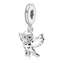 Charms Zawieszka SREBRO 925 koralik Sowa Hedwiga Harry Potter
