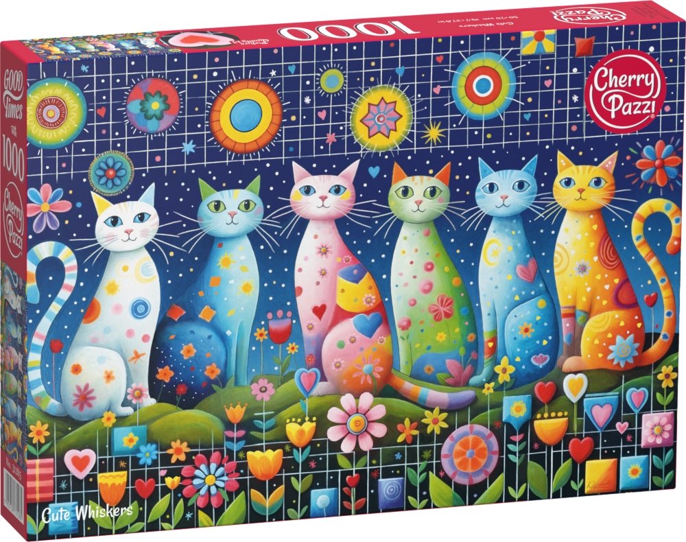 Puzzle Rys CherryPazzi, Puzzle 1000 Cherrypazzi Cute Whiskers 31285 - CherryPazzi ...