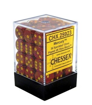 Chessex, Kostki, K6 Mercury, brązowy, 12 mm, 36 szt. - Chessex