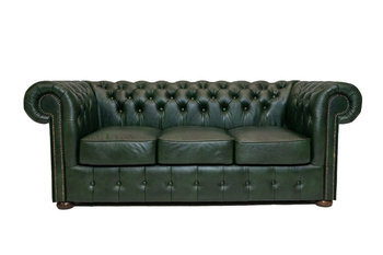 Chesterfield Sofa 3-osobowa Class Skórzana | Cloudy Zielony| 12 lat gwarancji - Chesterfield