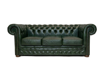 Chesterfield Sofa 3-osobowa First Class Skórzana | Cloudy Zielony | 12 lat gwarancji - Chesterfield