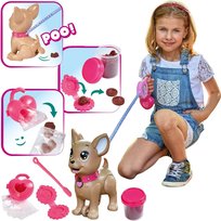 Chi Chi Love Interaktywny Piesek z różową smyczą 28 cm Poo Poo Puppy robi kupkę 3+ Simba