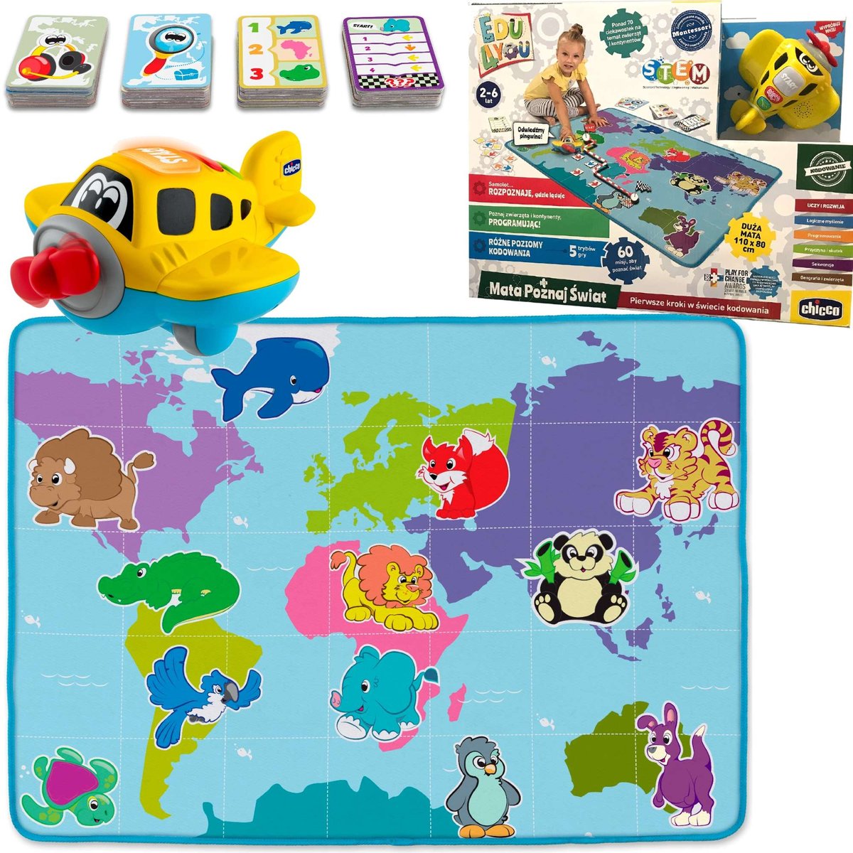 Фото - Інші іграшки Chicco Edu4you Mata Edukacyjna Poznaj Świat mapa świata 
