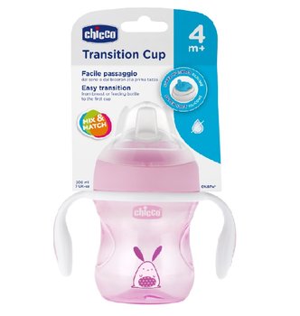 Chicco, Kubek treningowy z miękkim ustnikiem, 4m+, 200 ml, Różowy - Chicco