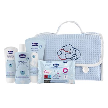 Chicco, Natural Sensation Baby Cosmetic Set Zestaw kosmetyków, 3 szt. + Chusteczki Nawilżane 16szt - Chicco