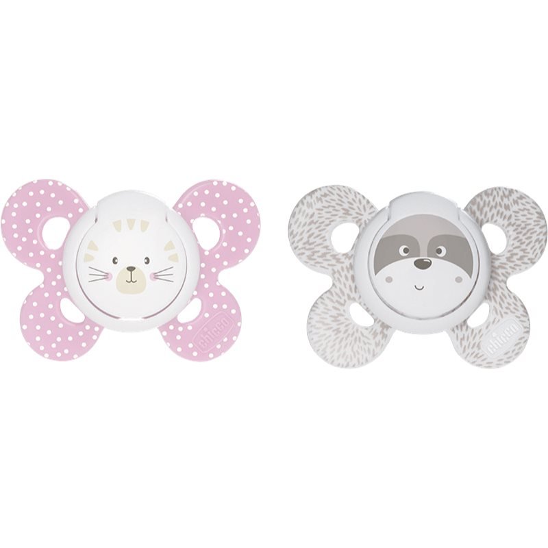 Inny producent Chicco Physio Comfort 0-6m smoczek Girl-Dots/Raccoon 2 szt.
