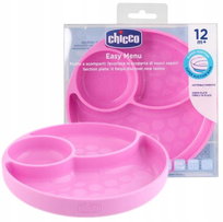 Chicco Talerz Silikonowy 3 - Dzielny 12m+ Girl 7511