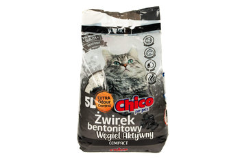 Chico Żwirek Bentonitowy Compact Węgiel 5L - Chico