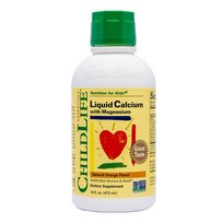 Child Life - Wapń i Magnez, dla Dzieci, Natural Orange, Płyn, 473 ml