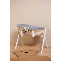 CHILDHOME Kosz Mojżesza z materacem i pokrowcem, naturalny i szary