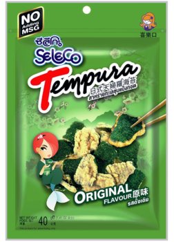 Chipsy Tempura Original, algi nori w tempurze 40g - Seleco - Seleco