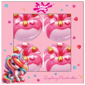 Chlapu Chlap Zestaw Kul do Kąpieli Donuts Raspberry Marshmallow 4 x 60g - Chlapu Chlap