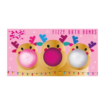 Chlapu Chlap, zestaw prezentowy musujących kul do kąpieli o zapachu Truskawki Waty cukrowej i Marshmallow, 3x50 g  - Chlapu Chlap