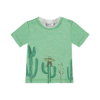 Chłopięca bluzka z krótkim rękawem, zielony, rozmiar 62 - Kanz