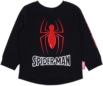 Chłopięca, czarna bluzka z gumowym nadrukiem Spider-man - Marvel