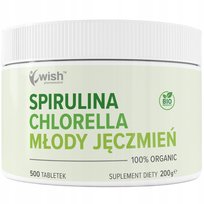Chlorella Spirulina Młody Jęczmień Detox Vege Odporność Żelazo Algi 500 Tab ,Suplement diety