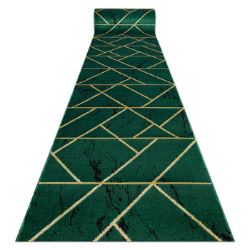 Chodnik EMERALD ekskluzywny 1012 glamour, stylowy marmur, geometryczny butelkowa zieleń / złoty 100 cm, 100x140 cm - Dywany Łuszczów