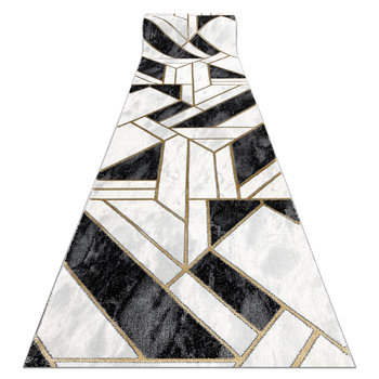 Chodnik EMERALD ekskluzywny 1015 glamour, stylowy marmur, geometryczny czarny / złoty 70 cm, 70x940 cm - Dywany Łuszczów