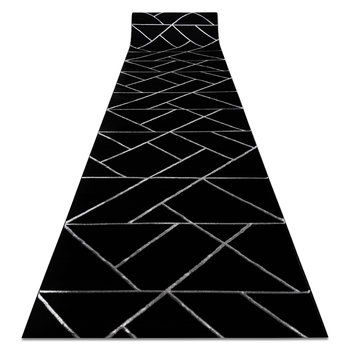 Chodnik EMERALD ekskluzywny 7543 glamour, stylowy geometryczny czarny / srebrny 80 cm, 80x810 cm - Dywany Łuszczów