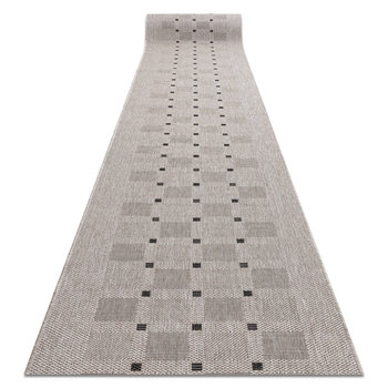 Chodnik SIZAL FLOORLUX wzór 20079 srebrny  / czarny 80 cm, 80x300 cm - Dywany Łuszczów